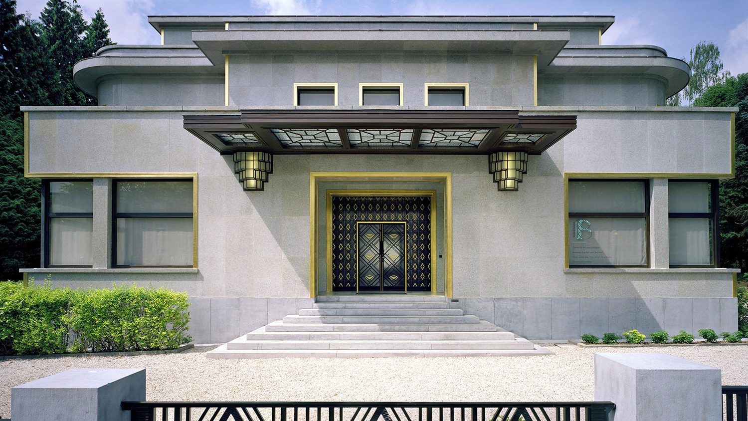 The Art Deco facade of the Villa Empain in Brussels